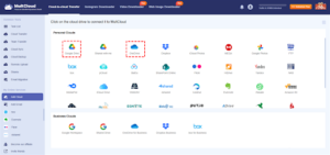 OneDrive to MultCloud respectively